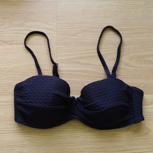 H&M Black Jacquard Top and Bottom Bikini Set | 34B and Size 8 - Picture 2 of 13
